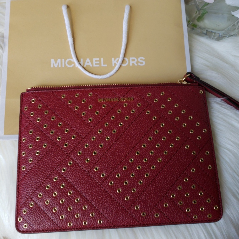Michael Kors Jet Set Travel XL Zip Clutch Mulberry - Picture 3 of 7